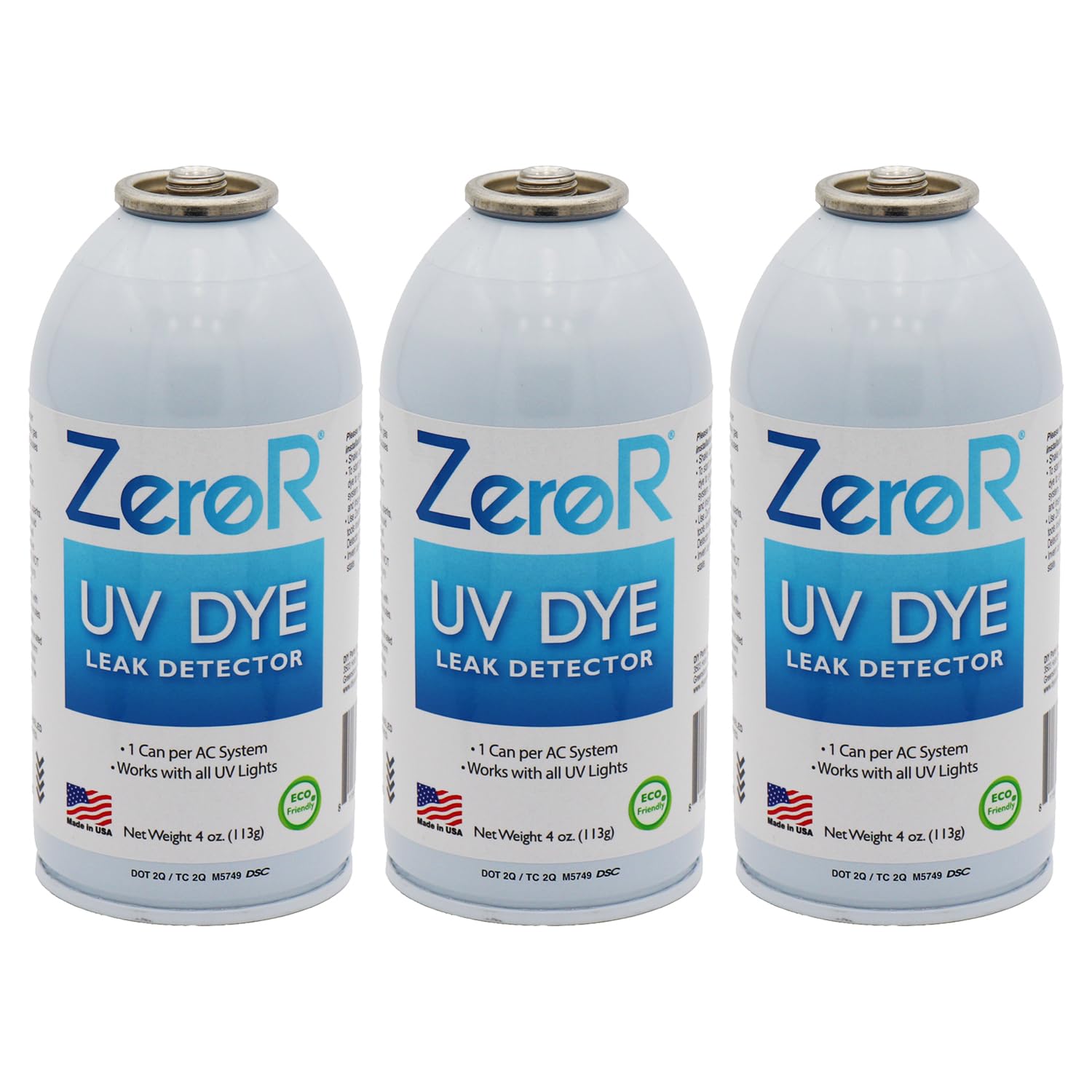 Amazon.com: ZeroR® AC UV Dye Leak Detector R134_ R12_ R22_ - 3 Can